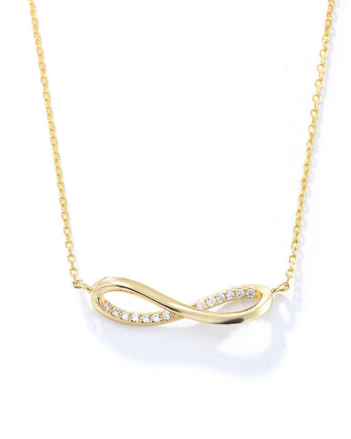 Infinity Zircon Necklace – 925 Sterling Silver | Gold Plated & Rhodium Plated