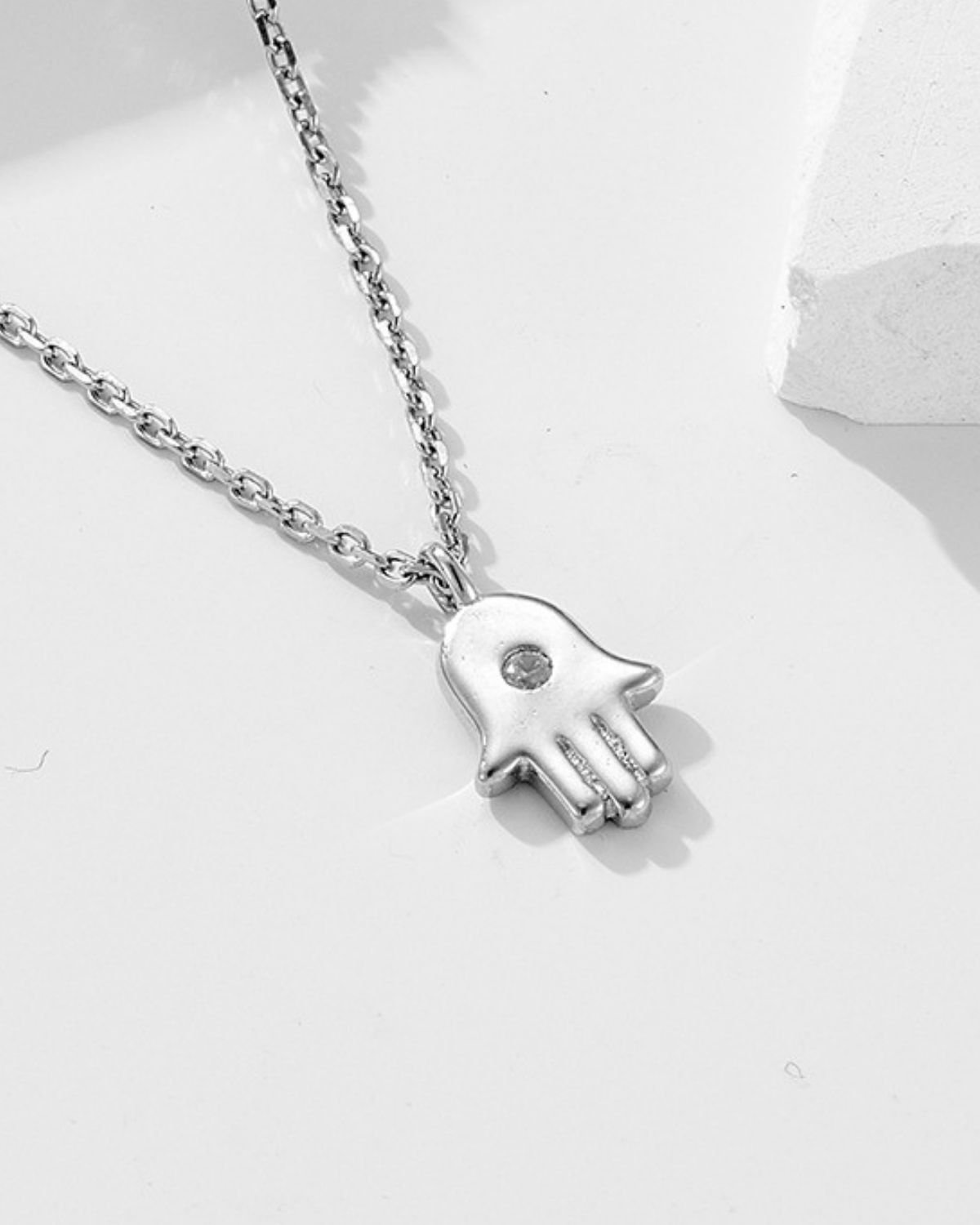 hamsa-hand-pendant-rhodium-plated.jpg pendant necklace rhodium plated sterling silver