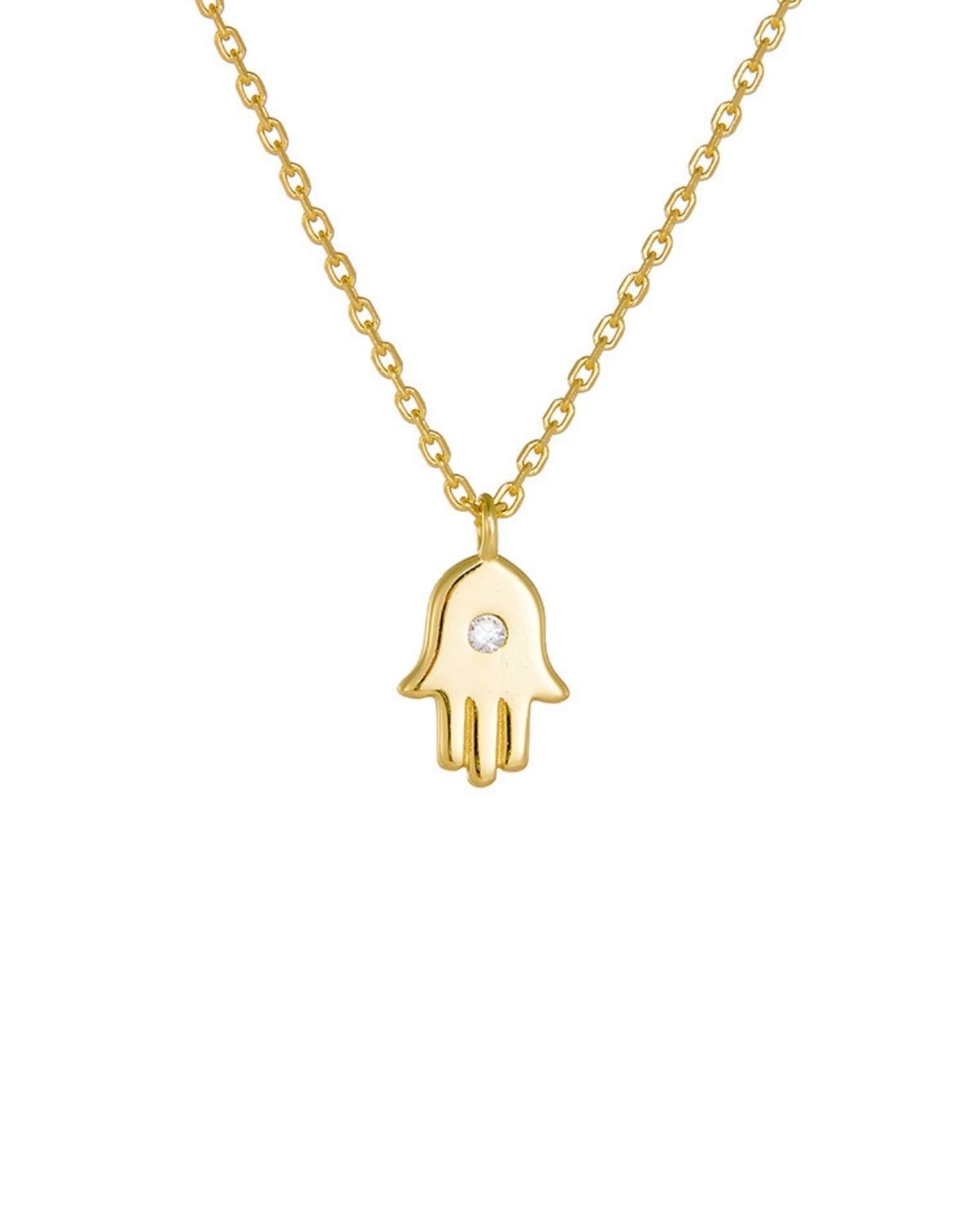 pendant necklace gold plated with crystal accent