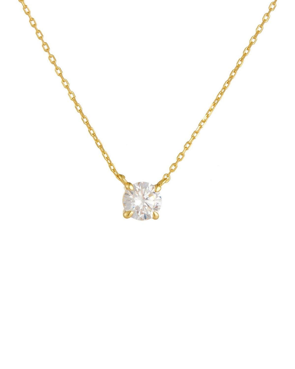 Round solitaire pendant necklace for women