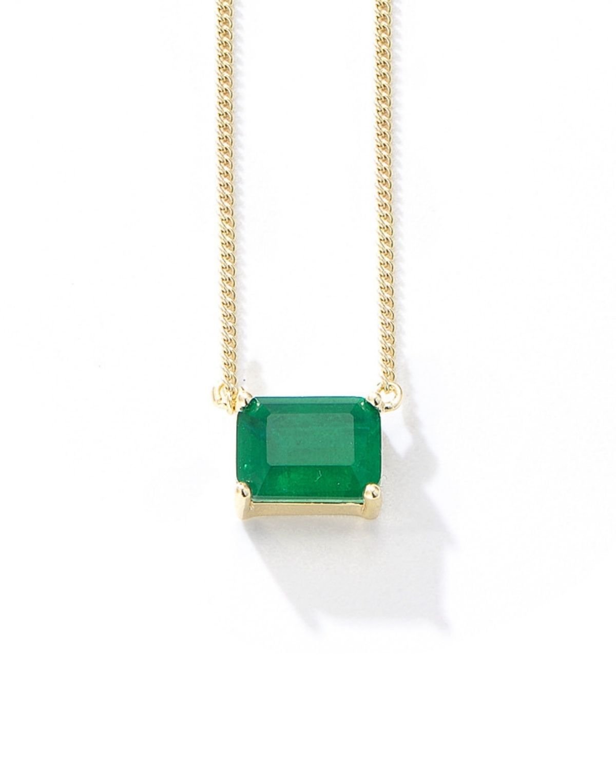 Shani Emerald Solitaire Pendant Necklace