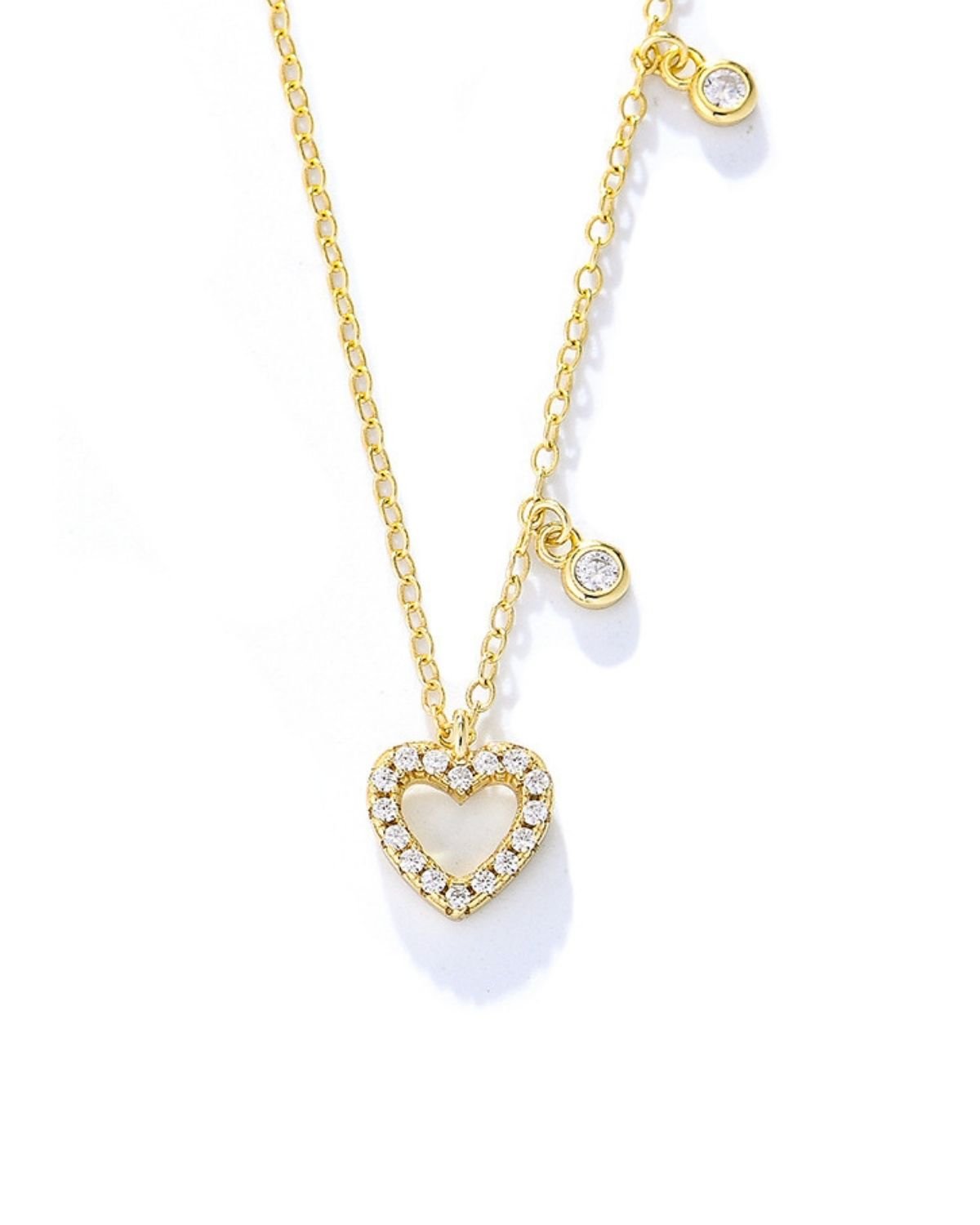 sterling silver heart halo necklace for women