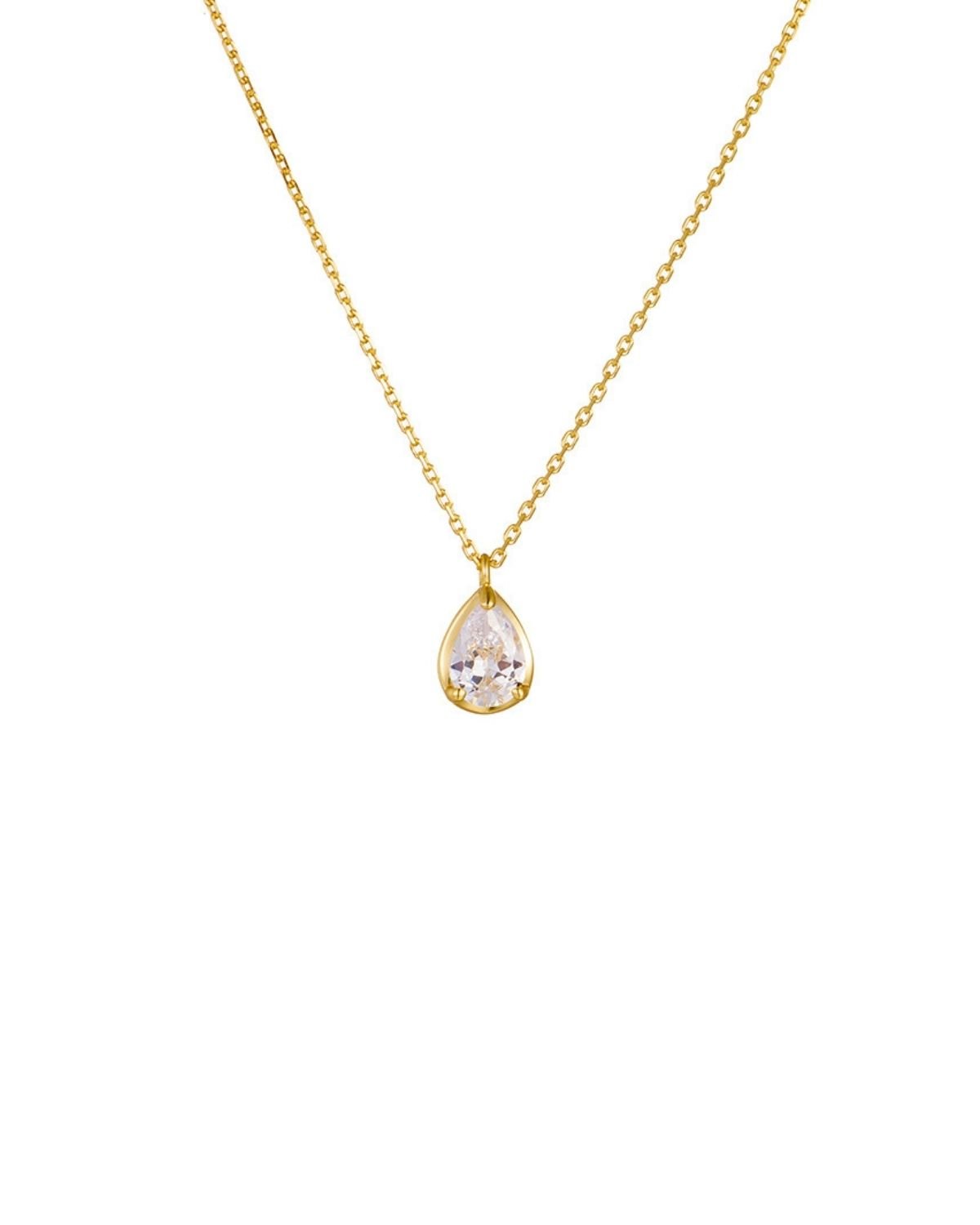 teardrop halo pendant necklace