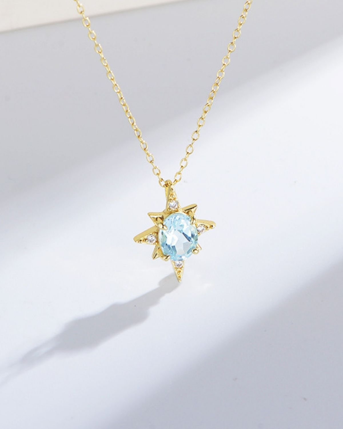 sterling-silver-star-crystal-gold - plated -pendant.jpg Sterling silver gold plated star crystal pendant necklace