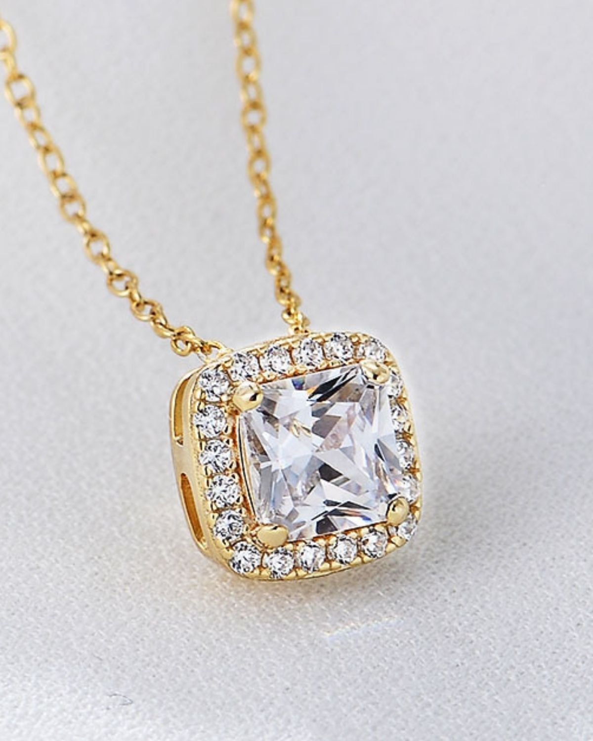 white-zircon-square-halo-pendant.jpg White zircon square halo pendant necklace
