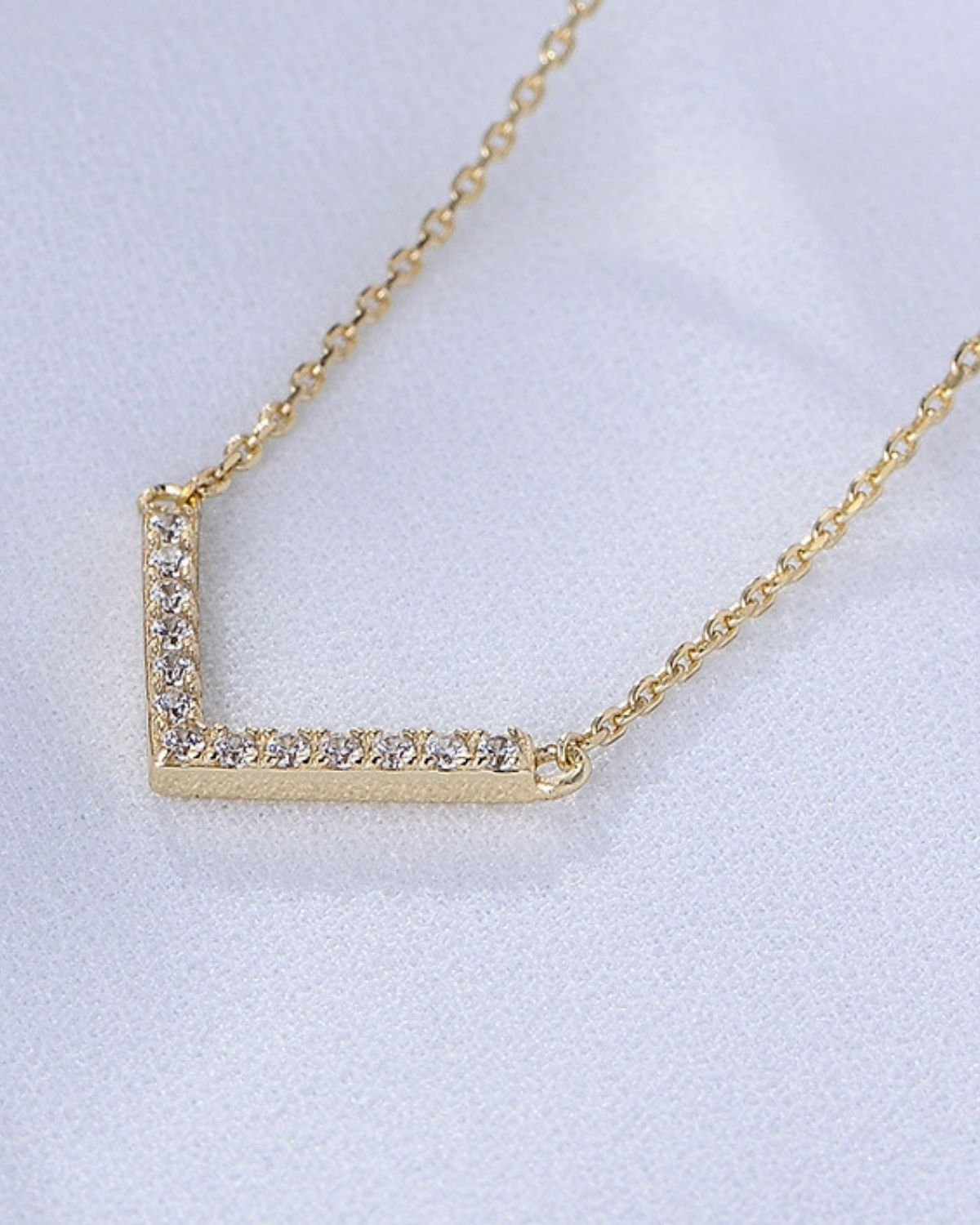 sterling-silver-chevron-bar-gold-plated-necklace.jpg Sterling silver chevron bar necklace gold plated