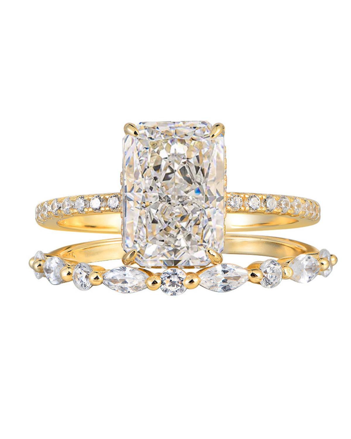 Shani Aurelia Duo 2-Piece Ring Set – Gold Plated