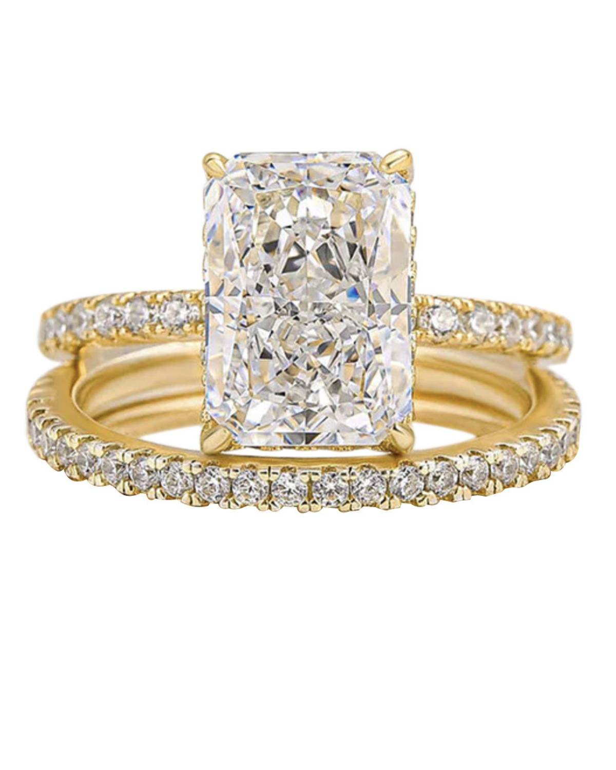 Shani Radiant Duo 2-Piece Ring Set – Gold Plated