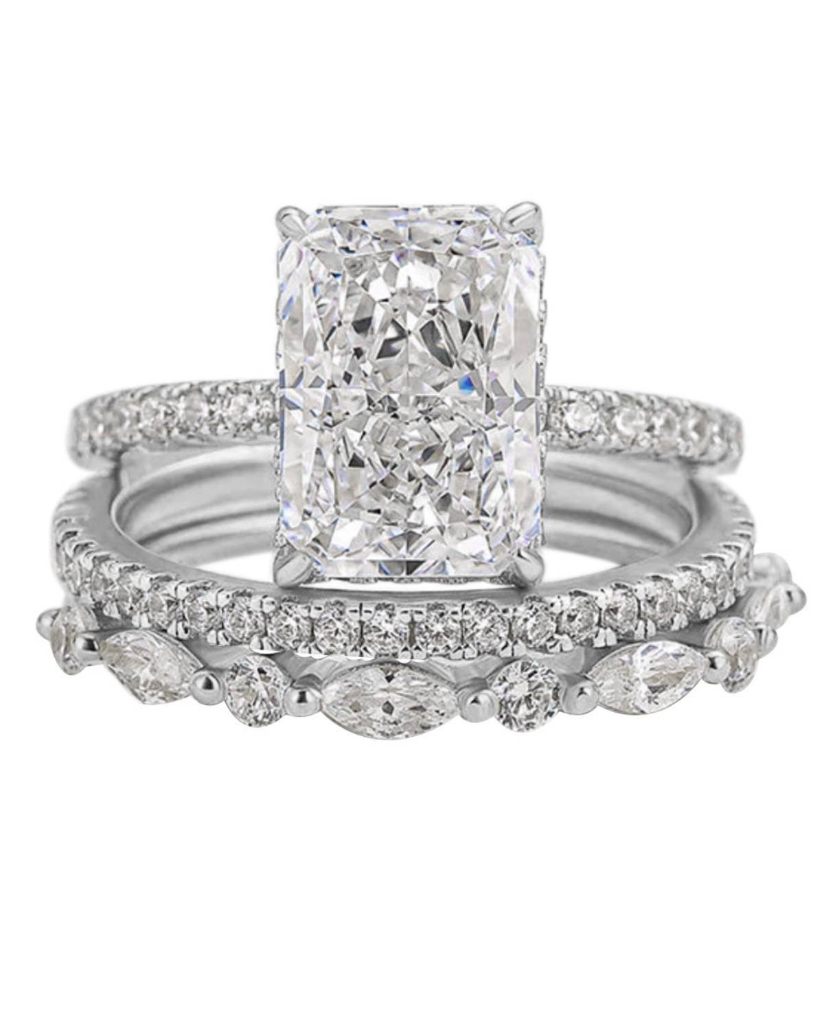 Shani Radiant Empress 3-Piece Ring Set – Silver Edition