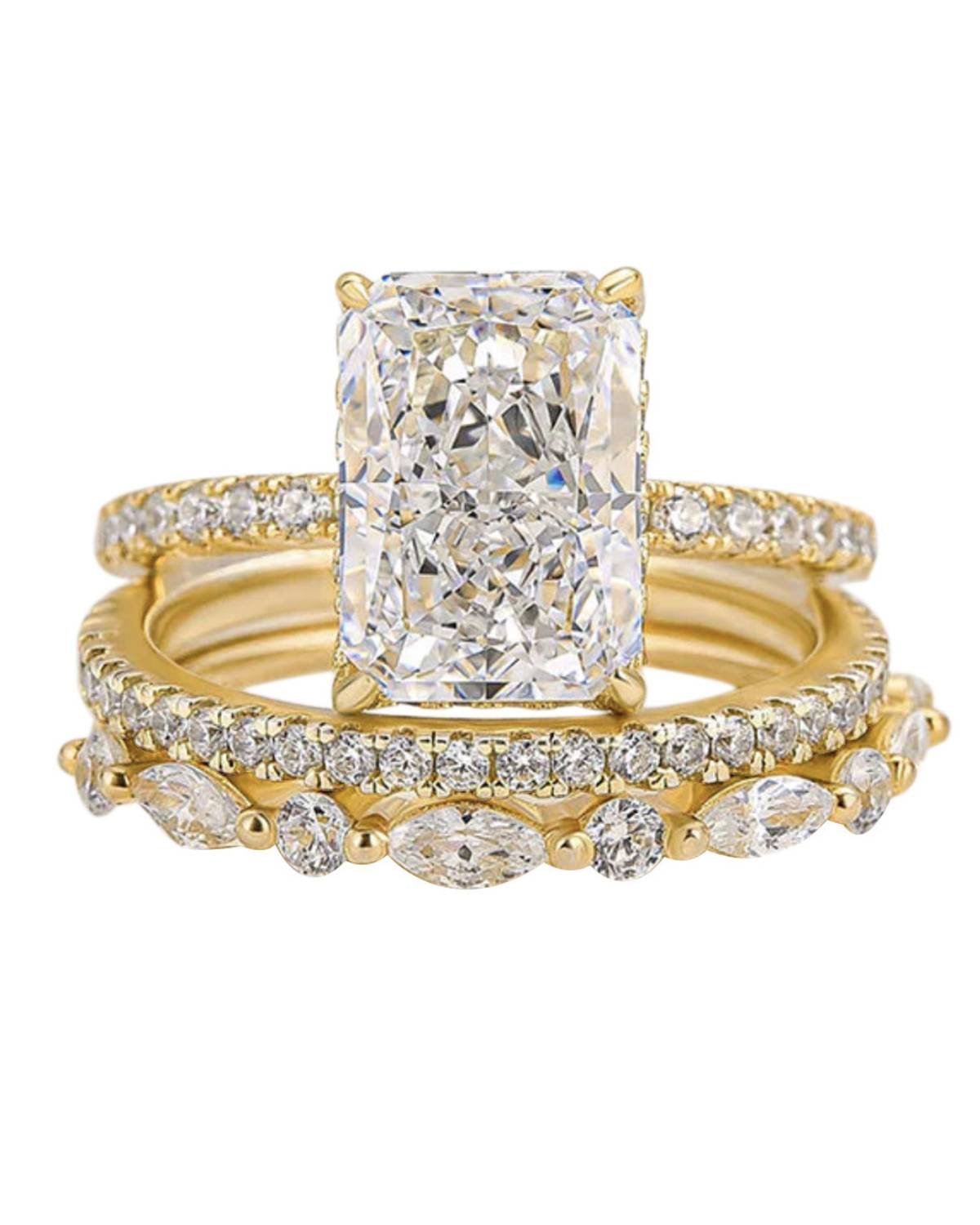 Shani Radiant Empress 3-Piece Ring Set