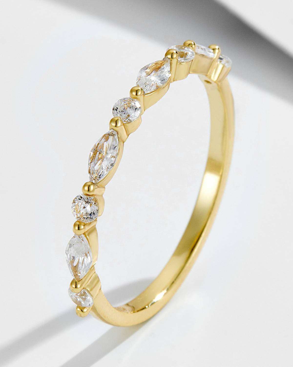 Shani Aurelia Marquise Band – Gold Plated