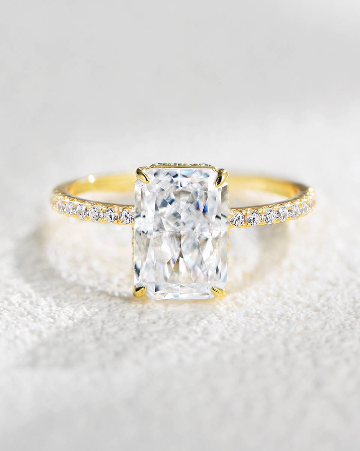 Shani Radiant Solitaire Ring – Gold Plated