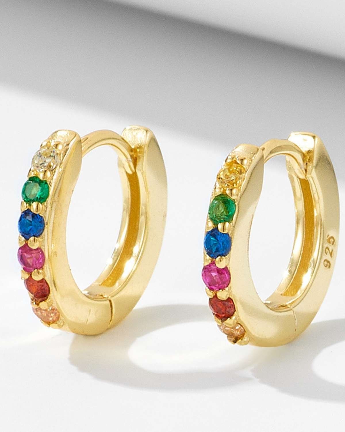 Shani Prism Color Pavé Hoop Earrings