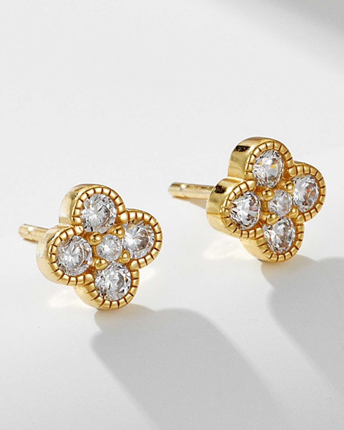 Shani Clover Sparkle Stud Earrings
