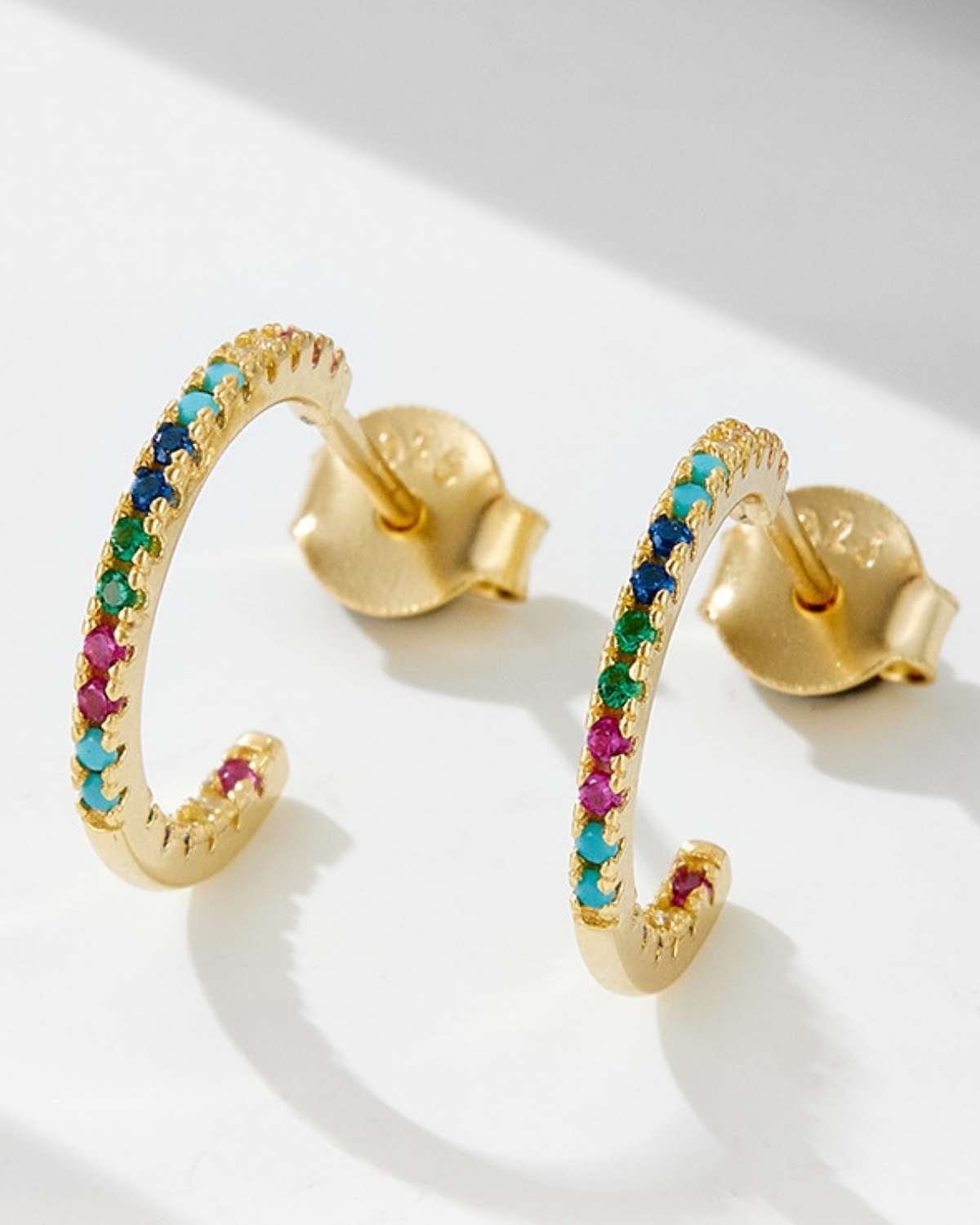 Shani Prism Mini Pavé Hoop Earrings