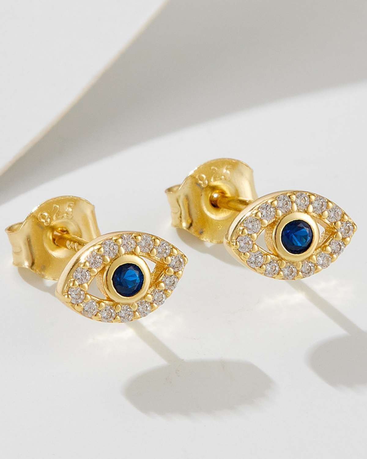 Shani Aura Eye Stud Earrings – Blue Zircon