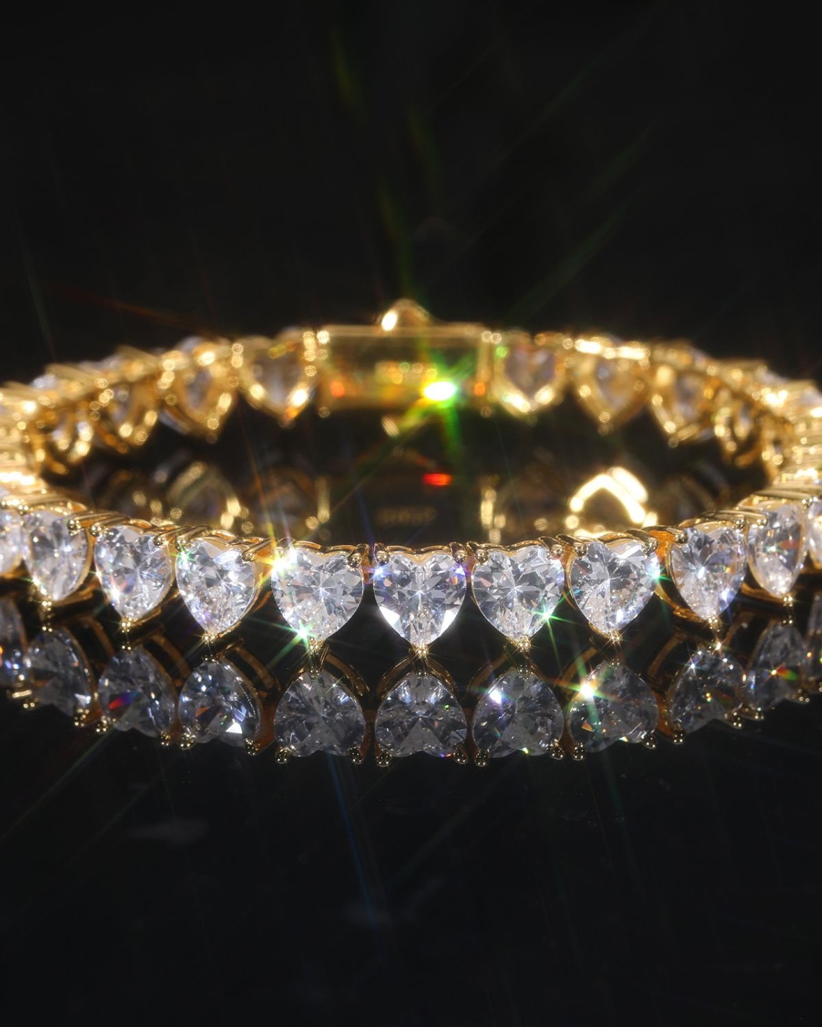 Shani Infinite Love Heart 6.5mm Moissanite Tennis Bracelet-Gold Edition